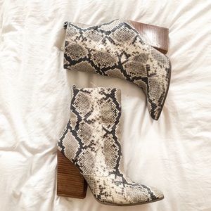 Bleecker & Bond Snake Print Booties